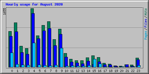 Hourly usage for August 2020